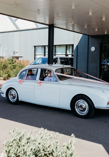 Stylish Wedding Car Arrival at Comis Hotel Weddings Isle of Man